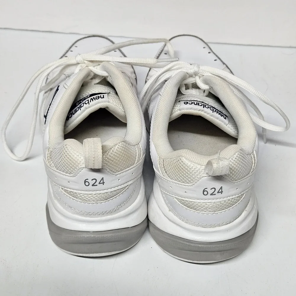 New Balance 624 Training Shoes Womens 9.5 White WX624WT2 Leather ABZORB Sneaker